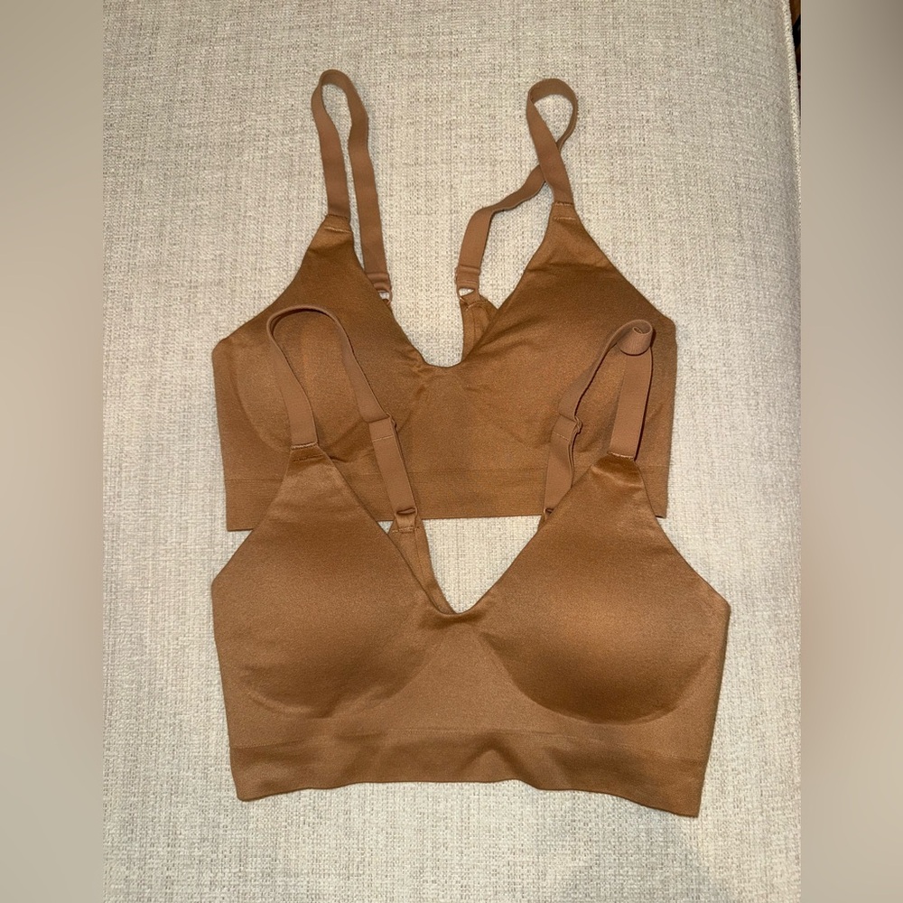 True & Co. Soft Form V-Neck Bralette Set of 2